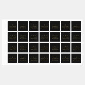 Monogram Black Gold | Moderne Minimalistische Klei Etiketten (Blatt)