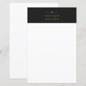 Monogram Black Gold | Moderne Minimalistische Stat (Vorne/Hinten)