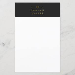 Monogram Black Gold   Moderne Minimalistische Stat