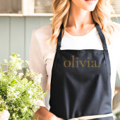 Monogram Black Gold Moderner Minimalistischer Eleg Schürze