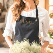 Monogram Black Gold Moderner Minimalistischer Eleg Schürze