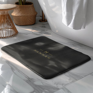 Monogram Black Gold   Modernes Minimalistisches El Badematte