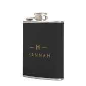 Monogram Black Gold | Modernes Minimalistisches El Flachmann (Links)