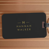 Monogram Black Gold | Modernes Minimalistisches El Gepäckanhänger