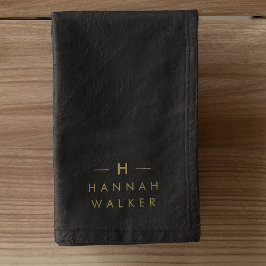 Monogram Black Gold | Modernes Minimalistisches El Handtuch