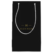 Monogram Black Gold | Modernes Minimalistisches El Kleine Geschenktüte (Vorderseite)