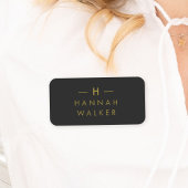 Monogram Black Gold | Modernes Minimalistisches El Namensschild