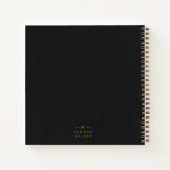 Monogram Black Gold | Modernes Minimalistisches El Notizblock (Rückseite)