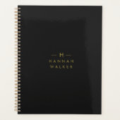 Monogram Black Gold | Modernes Minimalistisches El Planer (Vorderseite)