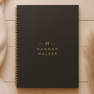 Monogram Black Gold Modernes Minimalistisches El Planer
