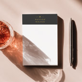 Monogram Black Gold | Modernes Minimalistisches El Post-it Klebezettel
