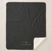 Monogram Black Gold | Modernes Minimalistisches El Sherpadecke (Vorderseite)
