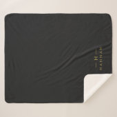 Monogram Black Gold | Modernes Minimalistisches El Sherpadecke (Vorderseite (Horizontal))