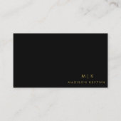 Monogram Black Gold | Modernes Minimalistisches El Visitenkarte (Vorderseite)