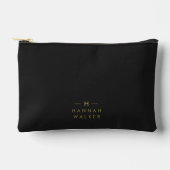 Monogram Black Gold | Modernes Minimalistisches El Zubehörtasche (Vorderseite)