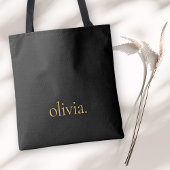 Monogram Black Gold Modernes Minimalistisches Eleg Tasche