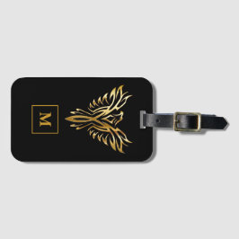 Monogram Black & Gold Phoenix Rising Gepäckanhänger