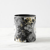 Monogram Black Gold Rose Diamonds Luxury Stylish Tasse (Zentrum)