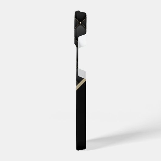 Monogram Black Gold Stud iPhone Hülle (Linke Seite)