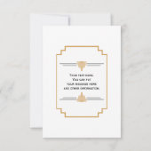 Monogram Black, Gold und White Art Deco Hochzeit Save The Date (Rückseite)
