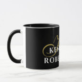 Monogram Black Gold White Name Minimalist Elegant  Tasse (Links)