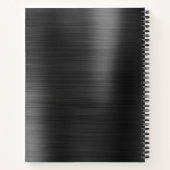 Monogram Black Graue Imitate Metall Stahl kundensp Notizblock (Rückseite)