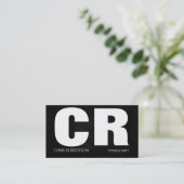 Monogram Black Gray Business Card Visitenkarte (Stehend Vorderseite)