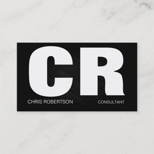 Monogram Black Gray Business Card Visitenkarte (Vorderseite)