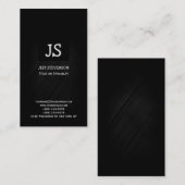 Monogram Black Gray Consultant-Visitenkarte Visitenkarte (Vorne/Hinten)