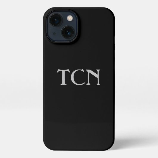 Monogram Black Gray Minimalist iPhone Hülle (Rückseite)