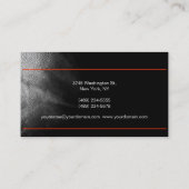 Monogram Black Gray Red White Business Card Visitenkarte (Rückseite)