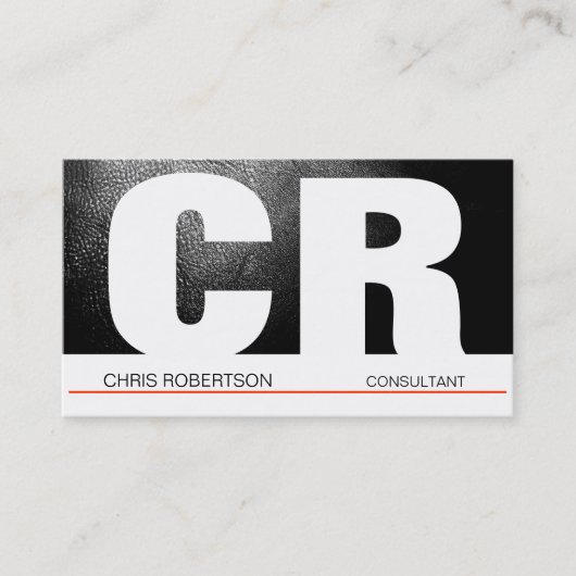 Monogram Black Gray Red White Business Card Visitenkarte (Vorderseite)