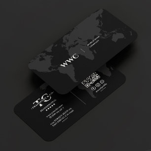 Monogram Black Gray von World Map Company Visitenkarte