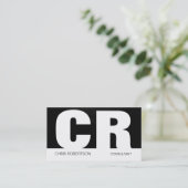 Monogram Black Gray White Business Card Visitenkarte (Stehend Vorderseite)