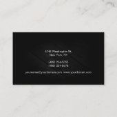 Monogram Black Gray White Business Card Visitenkarte (Rückseite)