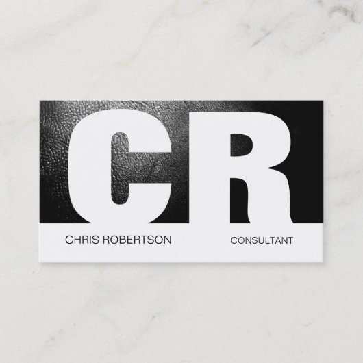 Monogram Black Gray White Business Card Visitenkarte (Vorderseite)