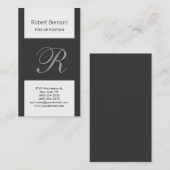 Monogram Black Gray White Modern Business Card Visitenkarte (Vorne/Hinten)