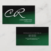 Monogram Black Green Consultant-Visitenkarte Visitenkarte (Vorne/Hinten)