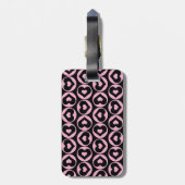 Monogram Black Heart Pink Liebe Gepäckanhänger (Rückseite vertikal)
