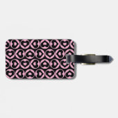 Monogram Black Heart Pink Liebe Gepäckanhänger (Rückseite horizontal)