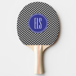 Monogram Black Herringbone Ping Pong Paddle Tischtennis Schläger