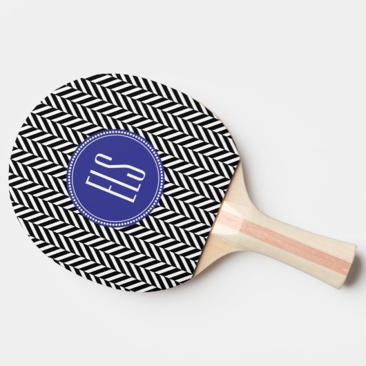 Monogram Black Herringbone Ping Pong Paddle Tischtennis Schläger (Seitenansicht)