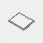 Monogram Black Honeycomb on Medium Gray Post-it Klebezettel (angewinkelt)
