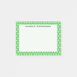 Monogram Black Honeycomb on Mint Green Post-it Klebezettel