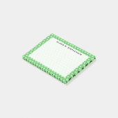 Monogram Black Honeycomb on Mint Green Post-it Klebezettel (angewinkelt)