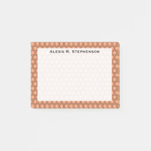 Monogram Black Honeycomb on Peach