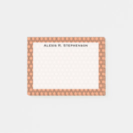 Monogram Black Honeycomb on Peach Post-it Klebezettel