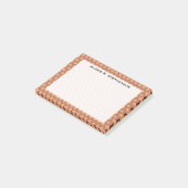 Monogram Black Honeycomb on Peach Post-it Klebezettel (angewinkelt)