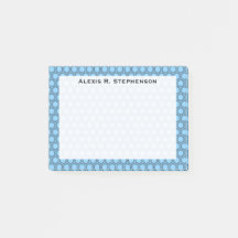 Monogram Black Honeycomb on Sky Blue