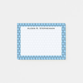 Monogram Black Honeycomb on Sky Blue Post-it Klebezettel